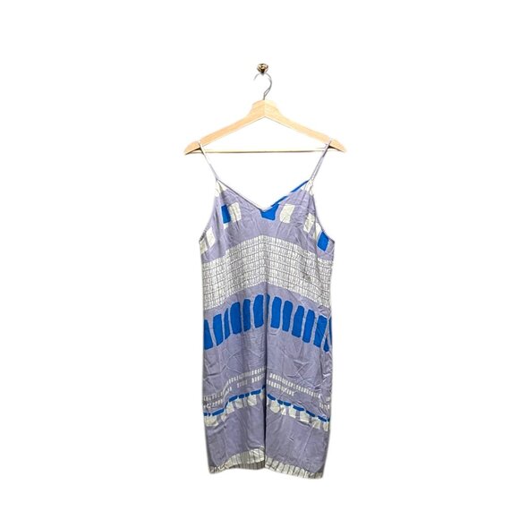 Addison For Anthropologie 100% Silk Slip Dress Blue Size M Coastal Beach Summer - Picture 2 of 13